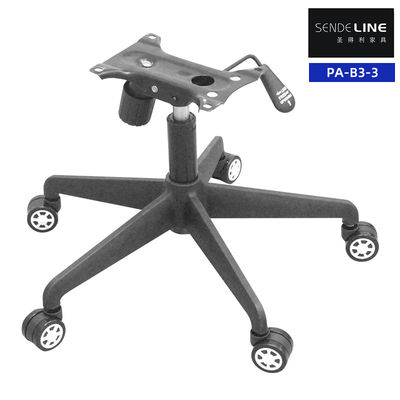 Goede prijs Zwarte nylon draaistel met wielen hoogte verstelbare vijf sterren stoel benen online