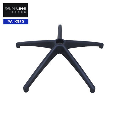 groothandel 700 mm zwarte nylon kantoor stoel draaiende basis met lendenen steun en rollen