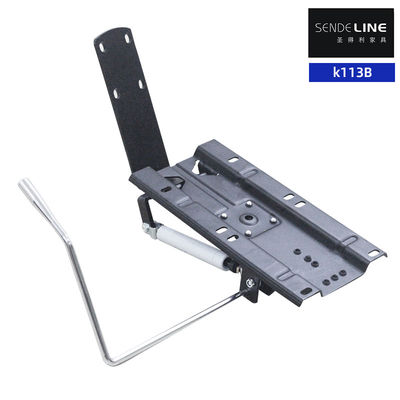 Goede prijs Verstelbare achterste liggende matte zwarte ijzeren kappersstoel basisbeugel voor kapsalons online