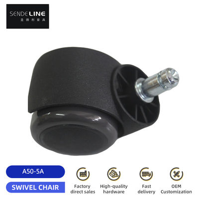 50 mm universele kantoor stoel katrolen vervanging met nylon PVC Bifma test en 50 kg laadvermogen