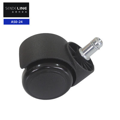 50 kg laden zwart gemakkelijk te monteren nylon kantoor stoel rolwiel met 2 inch diameter