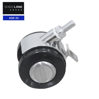 Goede prijs 2 inch kantoor stoel Caster Plastic elektroplated rem en zonder rem functie draad / kaart test Invoegsel online