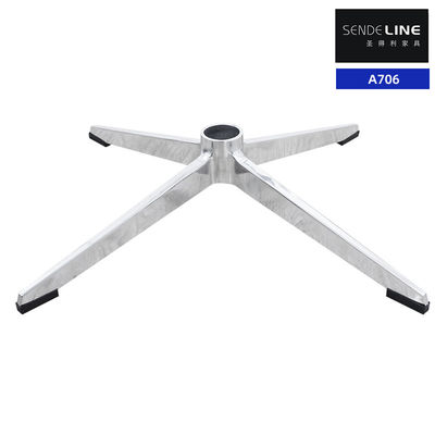 Viersterren bureaustoel basis vervanging gepolijste kleur hoog 122MM aluminiumlegering